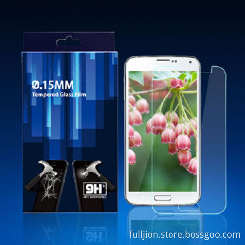 0.1mm Tempered glass screen protector for Samsung S5, with high-transparency, easy to install